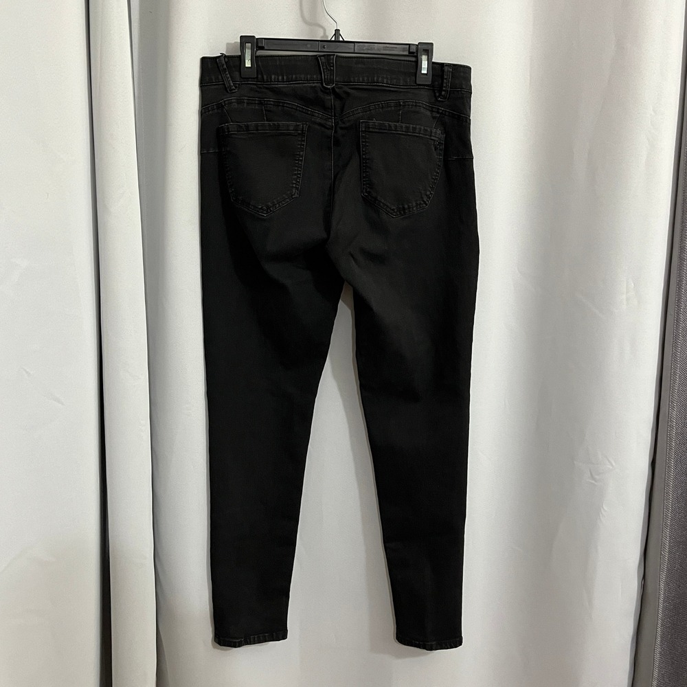 Democracy‎ Ab solution Jeans Women 12 Black Skinny Slimming Stretch Indie Sleaze - Picture 3 of 11